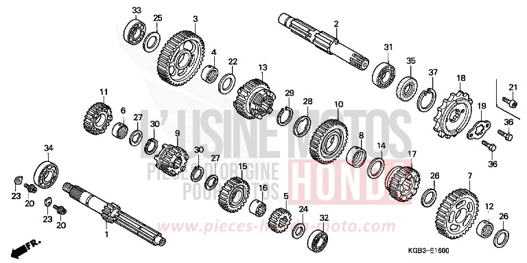 TRANSMISSION for Shadow VT125C FUTURE GRAY METALLIC (NH398) from 2000